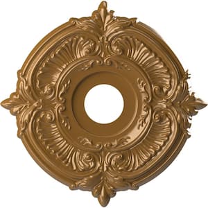 1 in. x 16 in. O.D. x 3-1/2 in. I.D. P Attica Thermoformed PVC Ceiling Medallion Universal Aged Metallic Vintage Gold