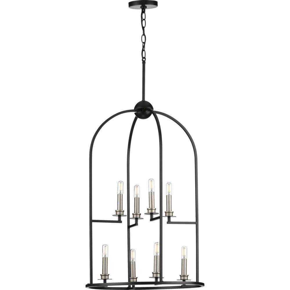Seneca Matte Black 8-Light Farmhouse Chandelier