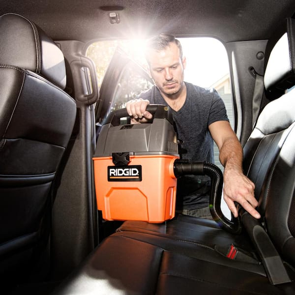 RIDGID - 3 Gal. 3.5 Peak HP Handheld Shop Vacuum Wet Dry Vac with RIDGID SWEEP Dust Pan, Filter, Locking Hose and Car Nozzle