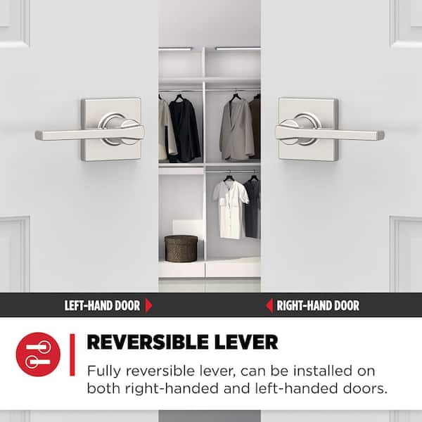 Kwikset Casey Satin Nickel Dummy Door Handle Featuring Microban