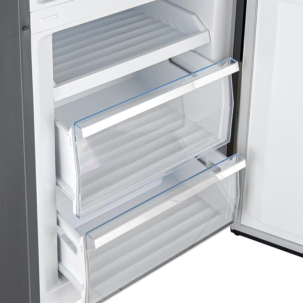 Compact Stainless Steel Bottom Freezer Refrigerator with Smart Features