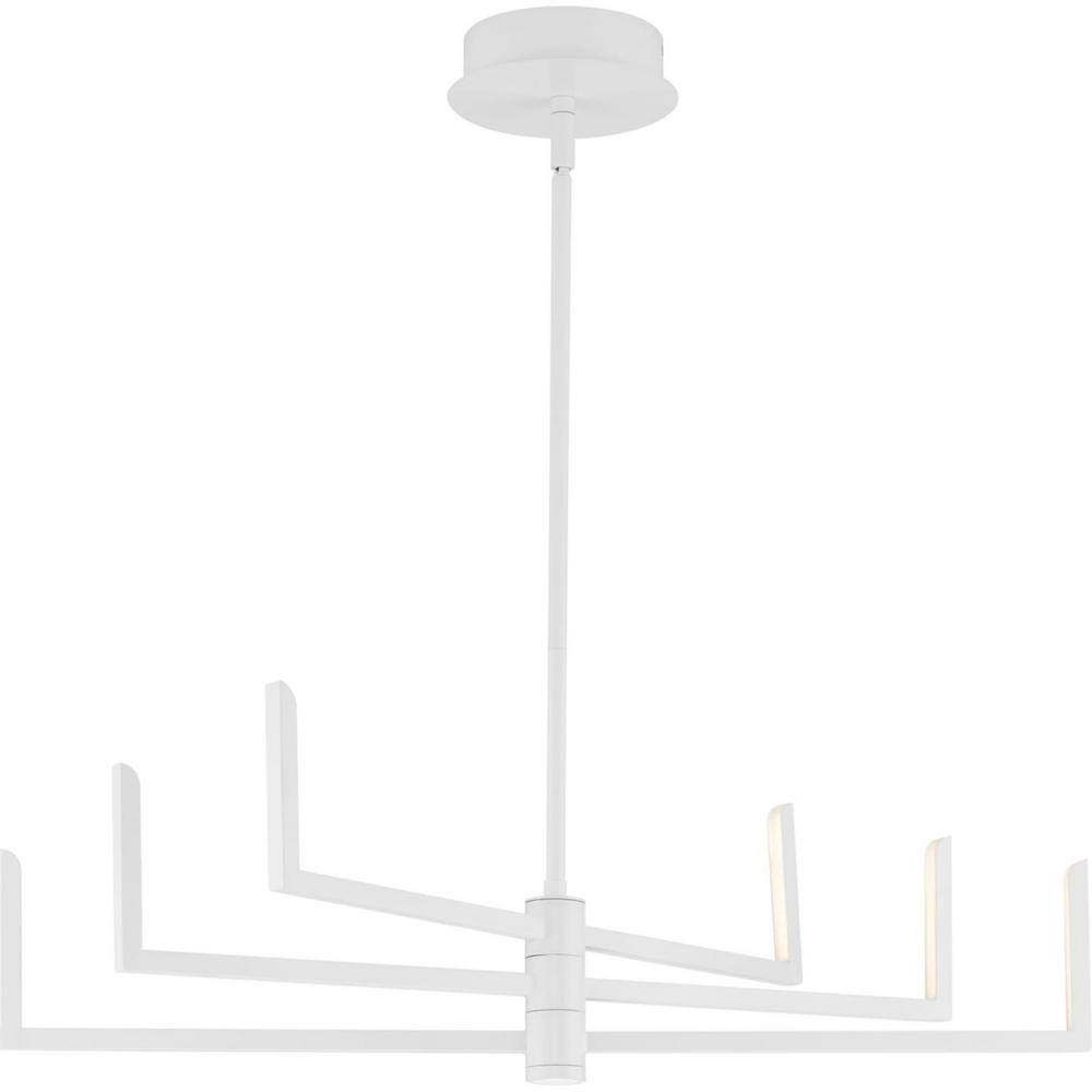 Satin White 28.25" Steel LED Chandelier