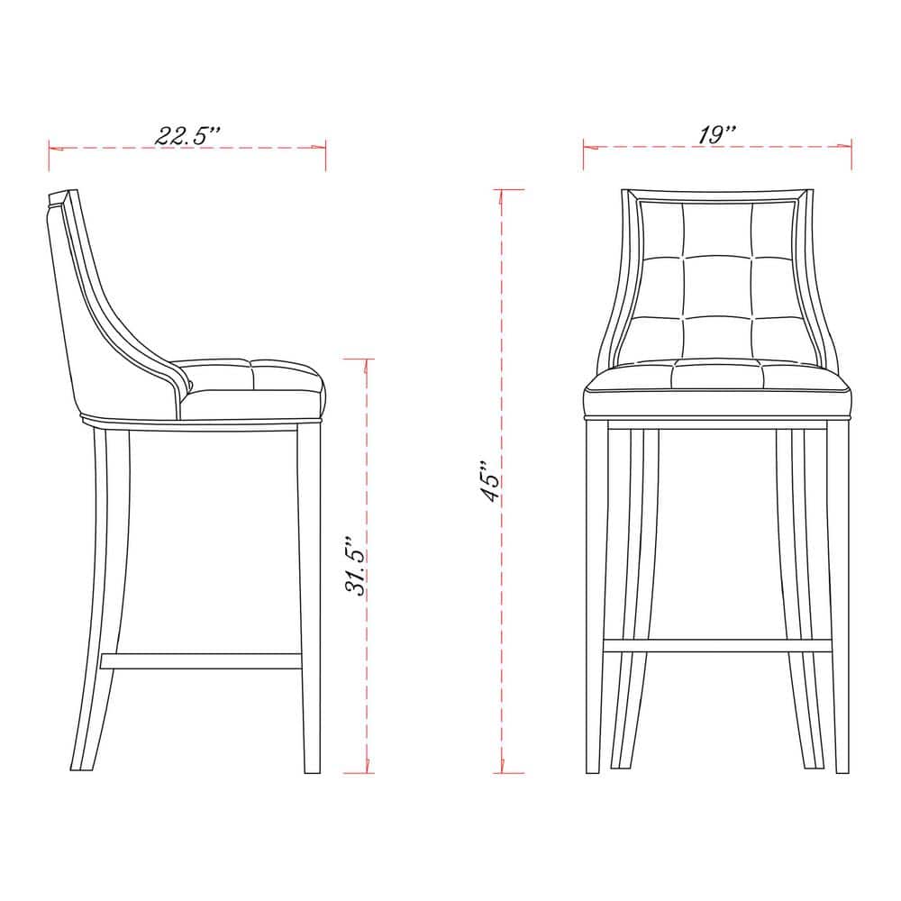Elegant Pearl White and Walnut Beech Wood Barstool