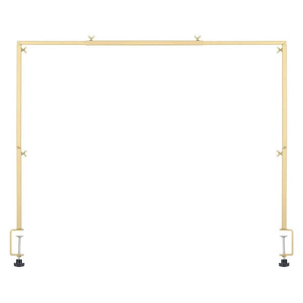 Jewelry Box Over The Table Rod Stand with Clamp Party Arch Frame Decor 28 in. - 98 in. L Adjustable in Gold