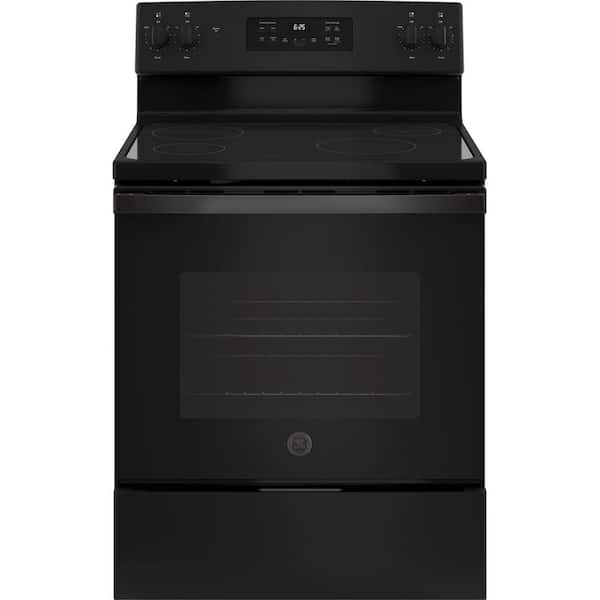 GE 30 in. 5.3 cu. ft. Electric Range in Black with Self Clean