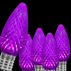 OptiCore C9 LED Purple Faceted Replacement Light Bulbs (25-Pack)