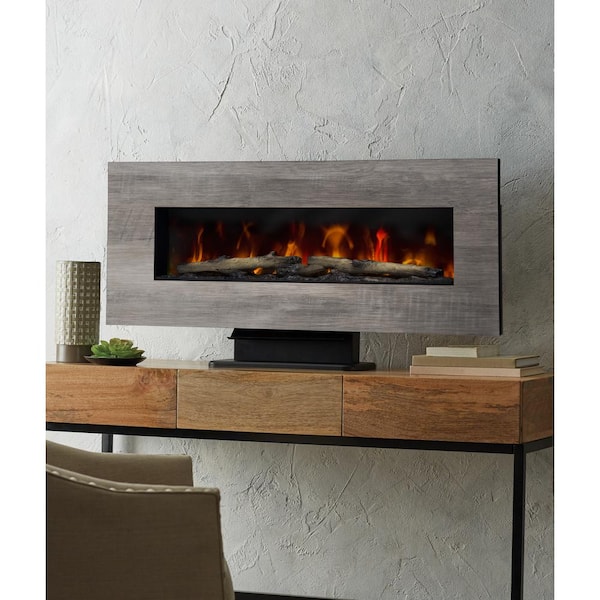 Muskoka Reversible Frame 48 in. Wall-Mount Electric Fireplace in Washed Gray or Drifted Oak