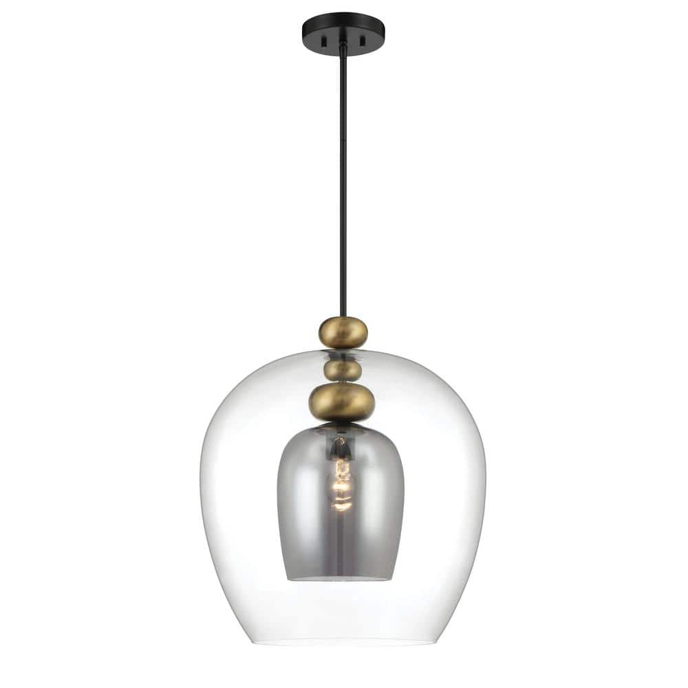 Uolfin Modern Farmhouse Dome Kitchen Island Pendant Lighting Taine 1-Light  Black & Brass Bell Pendant Light with Metal Shade 62868JBBAUU19PB - The  Home Depot