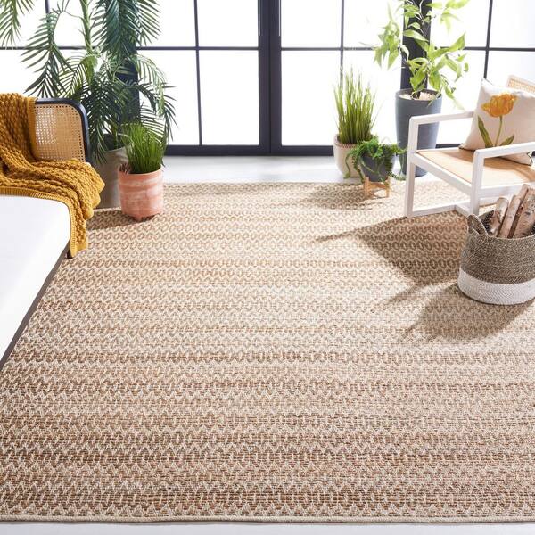 Natural Fiber 8 ft. x 10 ft. Natural Geometric Area Rug
