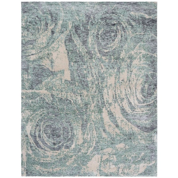 SAFAVIEH Audrey 8 ft. x 10 ft. Blue/Gray Running Floral Area Rug ...