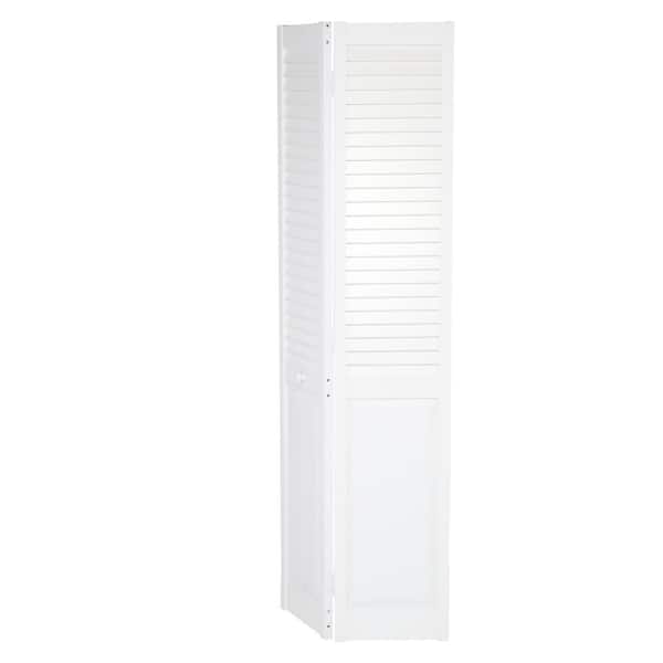 Pinecroft Seabrooke 24-in x 80-in White 2-Panel Square Prefinished PVC Bifold Door (Hardware Included)