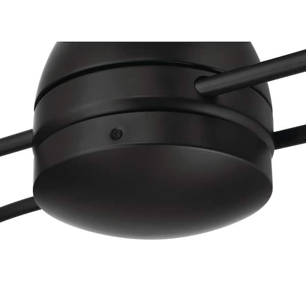 Bellows II 48 in. Indoor/Outdoor Flat Black Finish Damp Ceiling Fan with LED Bulbs, Wall and Remote Control Included
