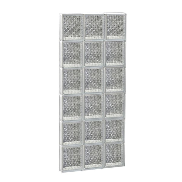 Clearly Secure 17.25 in. x 46.5 in. x 3.125 in. Frameless Diamond Pattern Non-Vented Glass Block Window