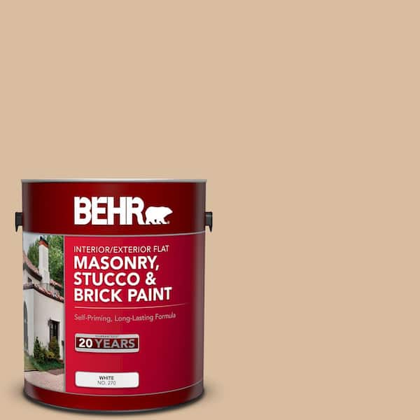 1 gal. #PPU4-14 Renoir Bisque Flat Interior/Exterior Masonry, Stucco and Brick Paint