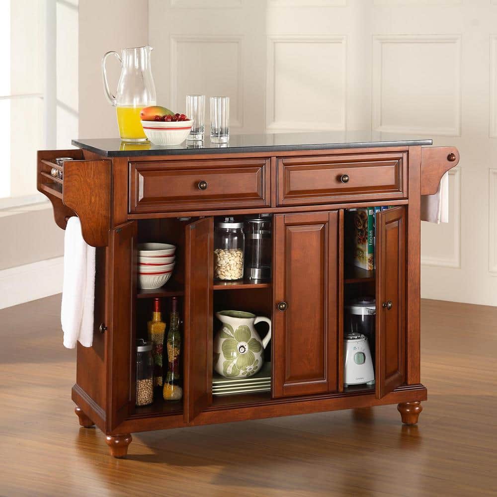 Cambridge Classic Cherry Black Granite Top Kitchen Island