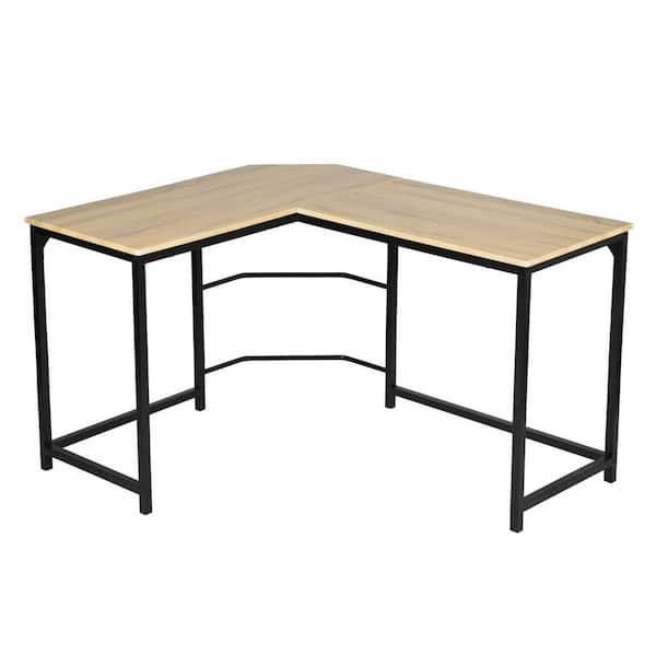 Homy Casa Corwith 42.5 in. Stylish Oak MDF Top L-Shaped Computer Desk ...