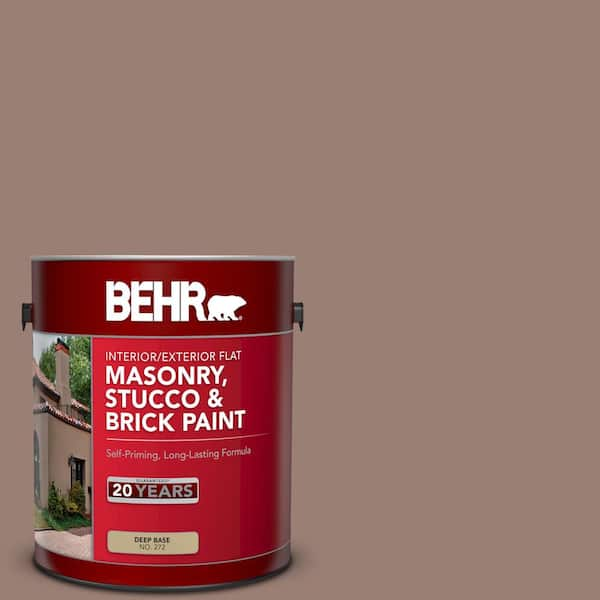 BEHR 1 gal. #N190-5 Frontier Brown Flat Interior/Exterior Masonry, Stucco and Brick Paint