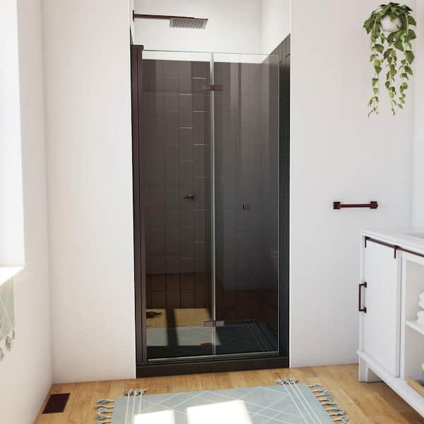 DreamLine 36 in. L x 36 in. W x 76-3/4 in. H Center Drain Alcove Shower Stall Kit in Oil Rubbed Bronze