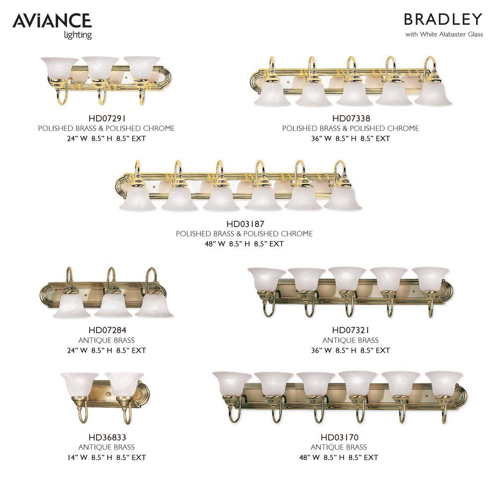 Belmont Antique Brass 3-Light Vanity with White Alabaster Glass