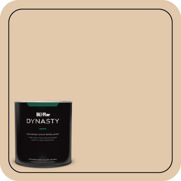 BEHR DYNASTY 1 qt. #MQ2-08 Irish Cream One-Coat Hide Semi-Gloss Enamel Interior Stain-Blocking Paint & Primer