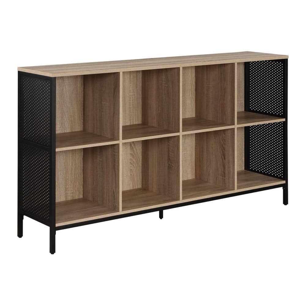 River Oak 8-Cube Storage Bookcase with Metal Frame