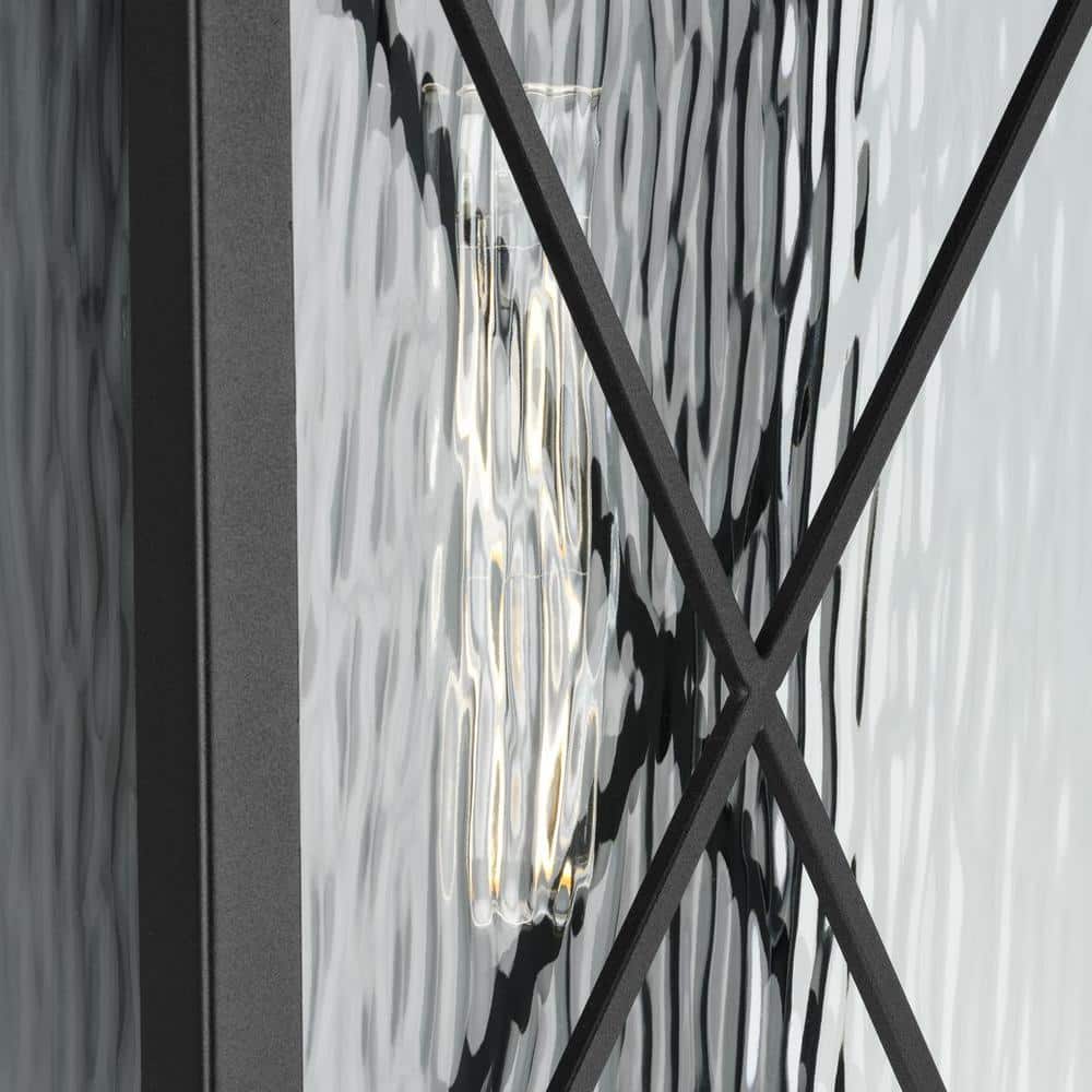 Wakeford Textured Black Steel Outdoor Wall Lantern