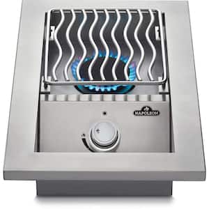 500 Series 13.5 in. 1-Burner Built-In Natural Gas Grill in Stainless Steel with Cover