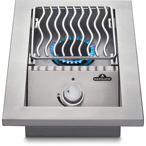 NAPOLEON 500 Series 13.5 in. 1-Burner Built-In Natural Gas Grill in Stainless Steel with Cover
