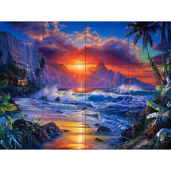The Tile Mural Store Escape 17 in. x 12-3/4 in. Ceramic Mural Wall Tile