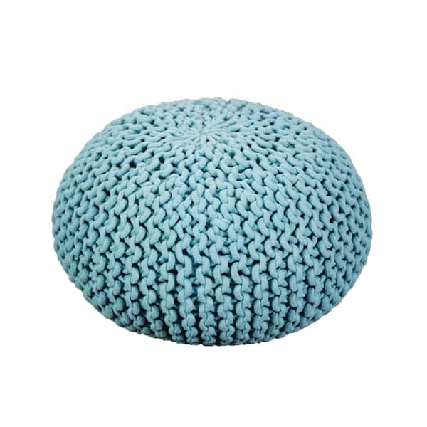 Noble House Moro Aqua Round Pouf 11605 - The Home Depot