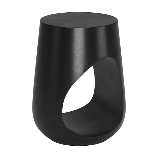 Tilk 14.2 in.W Black 17.7 in.H Round Mango Wood End Table