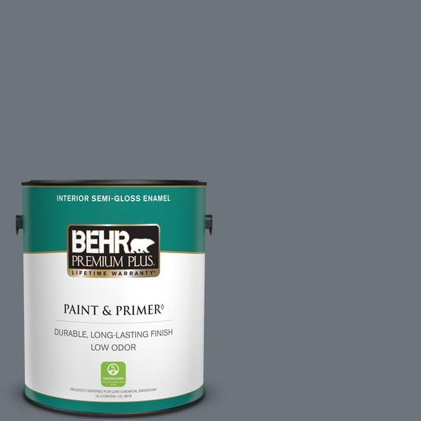 BEHR PREMIUM PLUS 1 gal. #750F-5 Silver Hill Semi-Gloss Enamel Low Odor Interior Paint & Primer