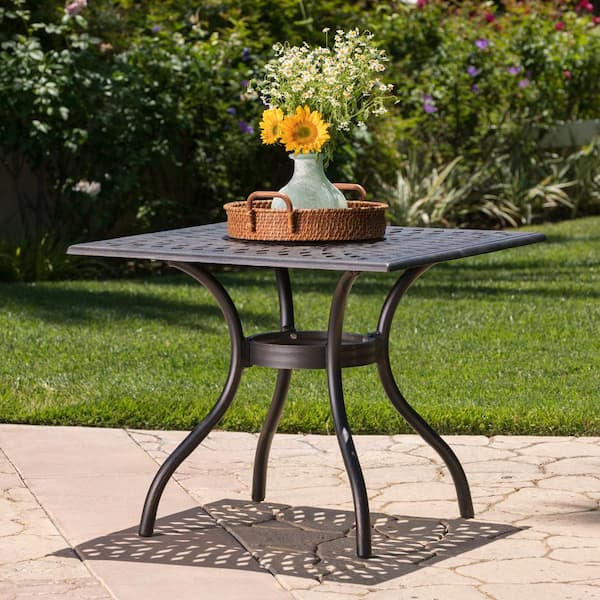 Unbranded Hot Seller 30 in. H x 37 in. W x 37 in. L Outdoor Aluminum Square Dining Table for Garden, Deck, Patio, Copper