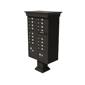 Vital 16-Mailboxes 2-Parcel Lockers 1-Outgoing Pedestal Mount Cluster Box Unit