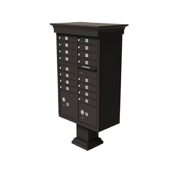 Florence Vital 16-Mailboxes 2-Parcel Lockers 1-Outgoing Pedestal Mount Cluster Box Unit