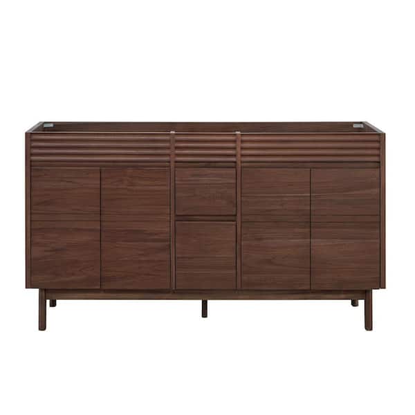Carina 60 in. Bath Vanity Cabinet without Top in Coffee Teak Assembled