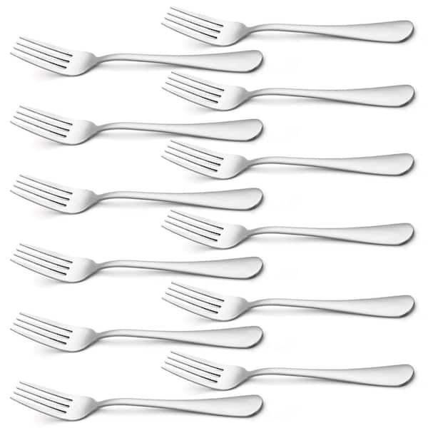 8 in. Stainless Steel Dinner Forks with Premium Food Grade for Home, Kitchen, Party and Restaurant (12-Pack)