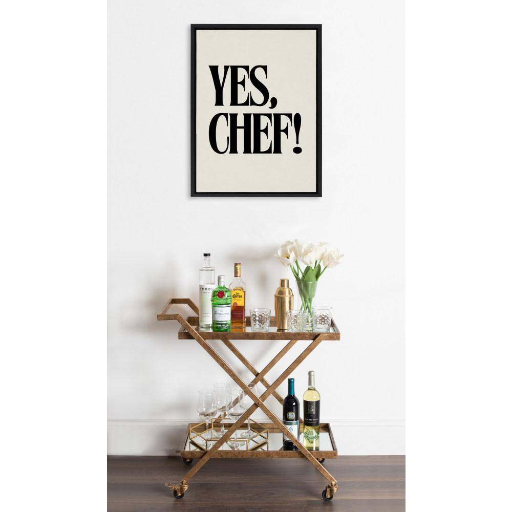 Black Framed Canvas Print with Bold Typography, 18x24
