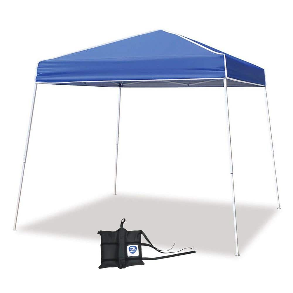 Z-SHADE 12 ft. x 12 ft. Blue Outdoor Shade Canopy and Wrap-Around Leg ...