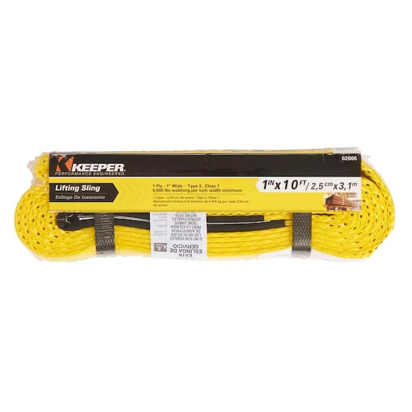 Keeper 3 in. x 16 ft. 2 Ply Flat Loop Polyester Lift Sling 02638