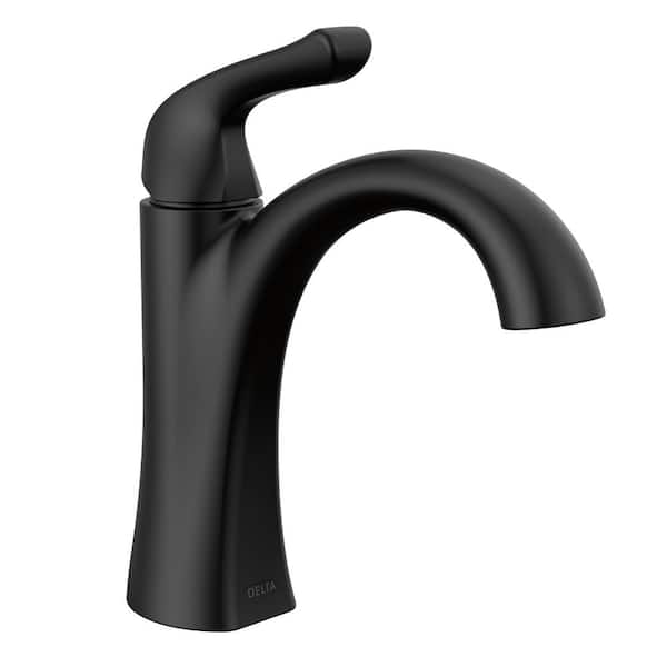 Delta Arvo Single Hole Single-Handle Bathroom Faucet in Matte Black