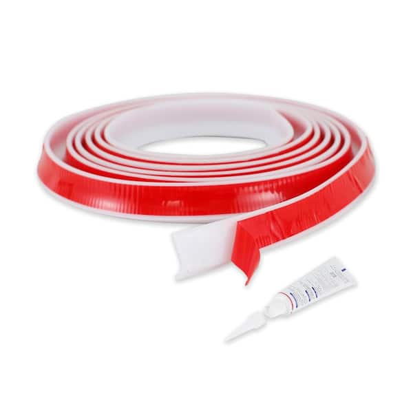 118 in. x 0.47 in. H TPE Shower Water Dam Transparent Self-Adhesive Seal Strip