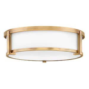 Lowell 16.0 in. 3-Light Brushed Bronze Flush Mount