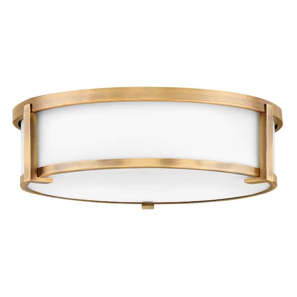 Lowell 16.0 in. 3-Light Brushed Bronze Flush Mount