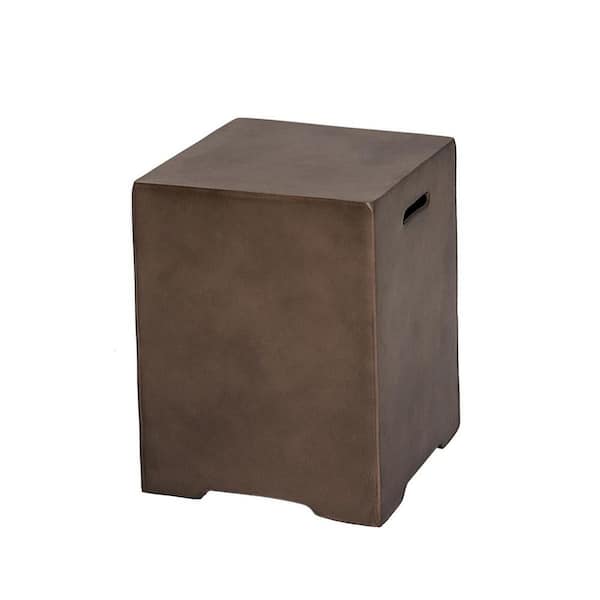 Kahomvis 15.75 in. Brown Square Propane Tank Cover, Outdoor Concrete Corner Table
