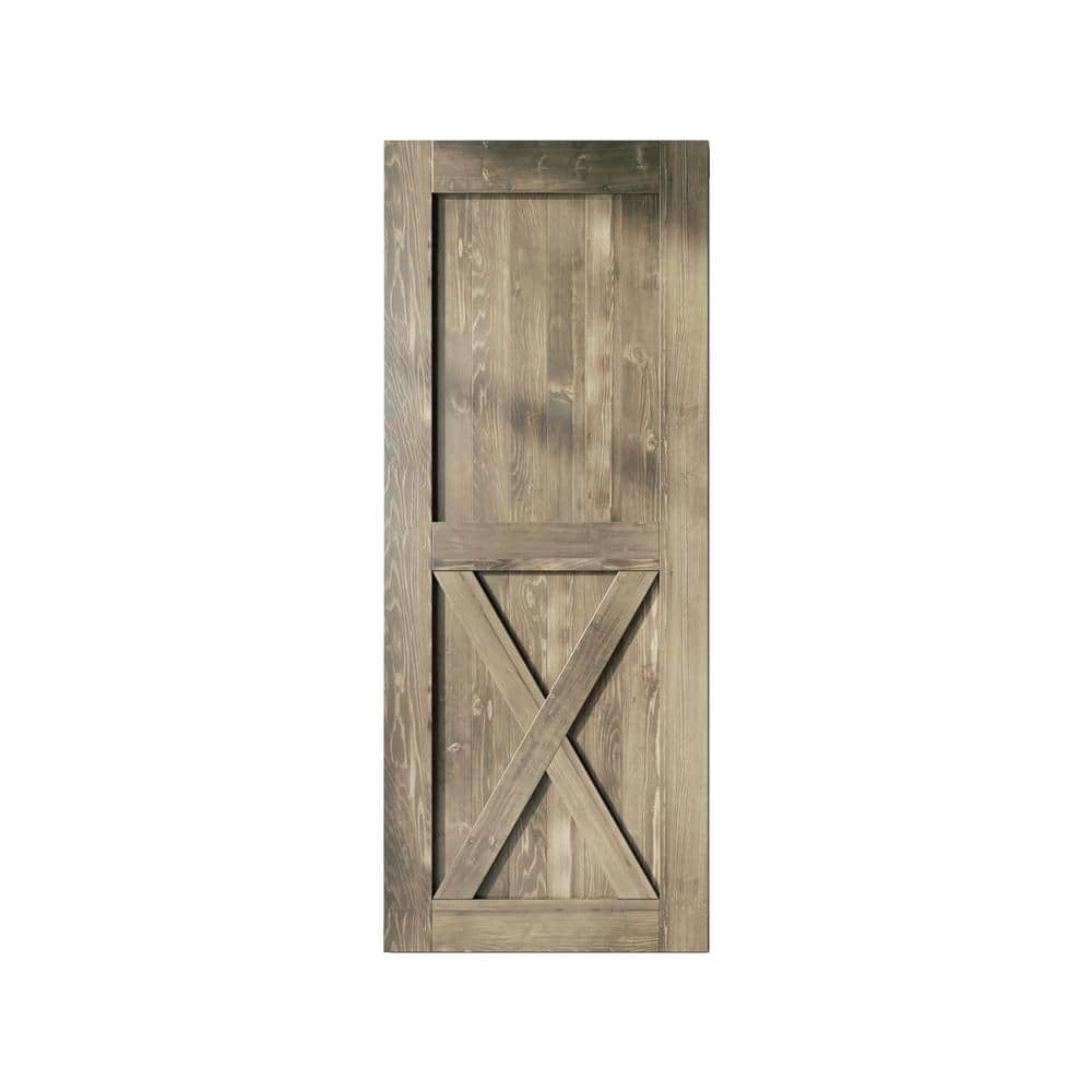 HOMACER 24 In. X 96 In. X-Frame Classic Gray Solid Natural Pine Wood ...