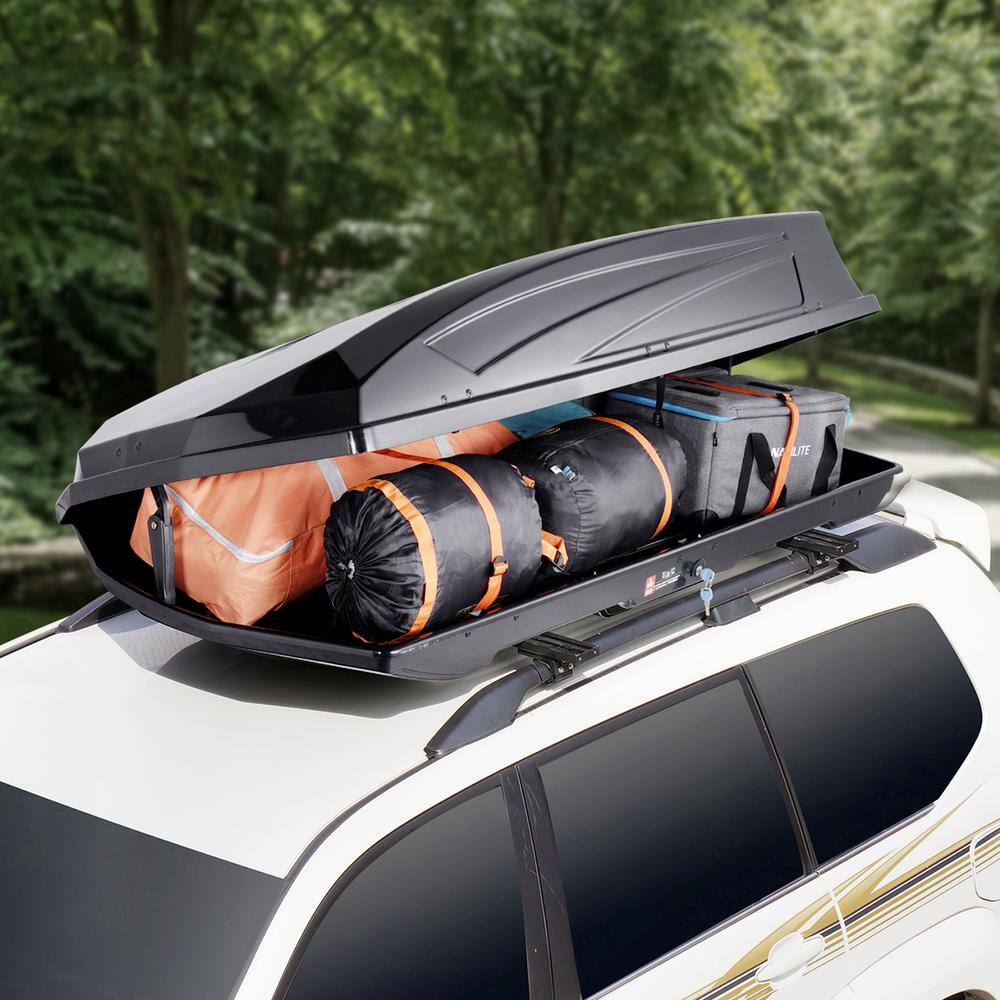 Black ABS Dual-Sided 22 Cubic Feet Rooftop Cargo Carrier