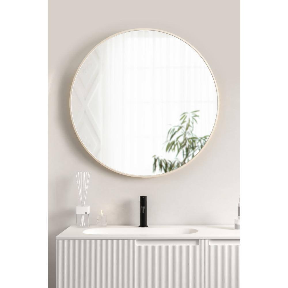 Zayda 24" Round Aluminum Bathroom Mirror