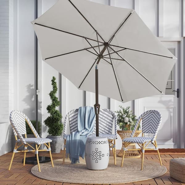 jearey 9ft patio umbrella Outdoor Outdoor Table Umbrella with Push Button Tilt and Crank, Market Umbrella 8 Sturdy Ribs UV Protection Waterproof for Garden, Deck, Backyard, Pool (Creamy-white) : Patio Enhance your outdoor space with our 9 ft Outdoor Patio Waterproof Table Umbrella