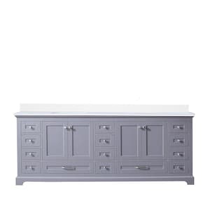 Dukes 84 in. W x 22 in. D Dark Grey Double Bath Vanity and Cultured Marble Top